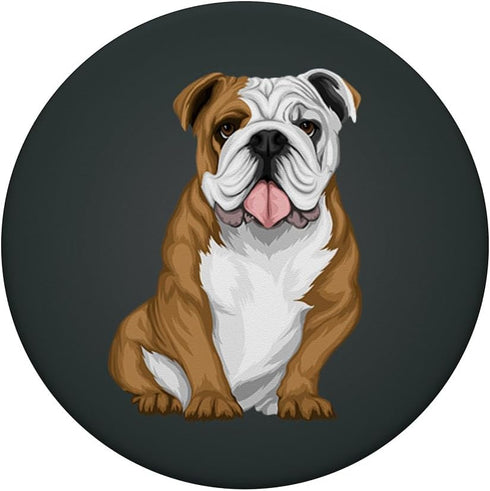 Cool English Bulldog Dog Face Graphic PopSockets PopGrip: Swappable Grip for Phones & Tablets