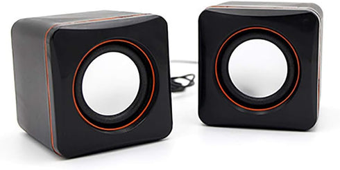 AkoMatial 2Pcs Home External Portable USB Wired Mini Speaker Bass Audio Player for