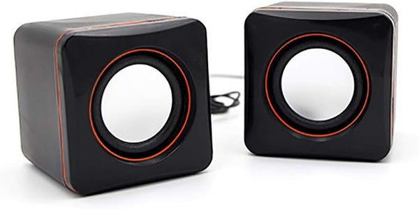 AkoMatial 2Pcs Home External Portable USB Wired Mini Speaker Bass Audio Player for