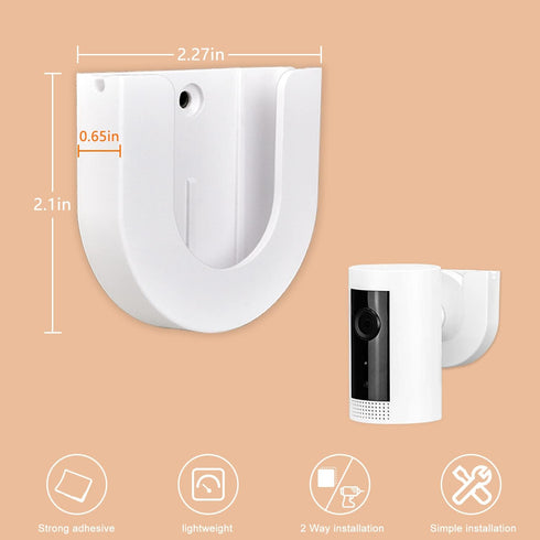 Strong Adhesive Wall Mount for Ring Indoor Cam (1st and 2nd Gen), Easy Installation, No Drilling or Screws