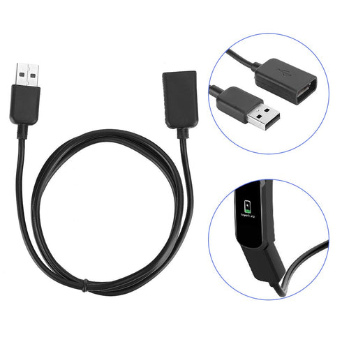 Cuifati 1 Meter Long Bracelet Watch Charger, Portable USB Charging Cable for Smart Bracelet, Black