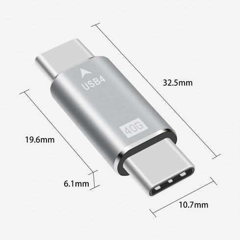 Duttek USB C Male to Male Adapter, 40Gbps Type C Full Featured Adapter for Thunderbolt 3/4, USB3.1, USB2.0