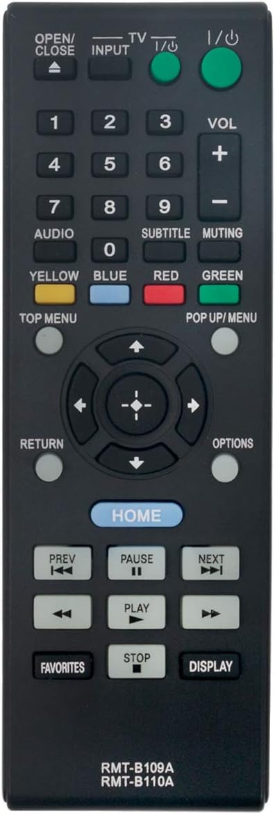 RMT-B110A Replace Remote for Sony Blu-Ray Player BDP-BX58 BDP-BX38 BDP-S580 BDP-S480
