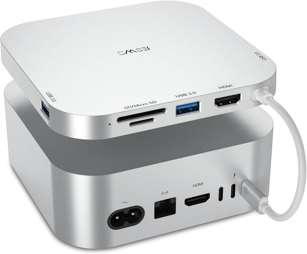 JESWO 6-in-1 USB-C Dock for Mac mini M4 4K@60Hz HDMI, USB C Hub