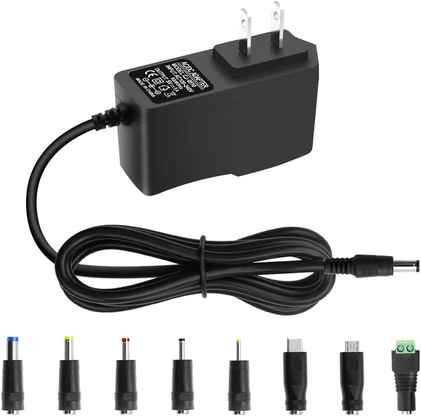 5V 1A DC Power Supply Adapter, 5W AC/DC Charger for Security Camera Baby Monitor, USB Type C with 8 TIPS