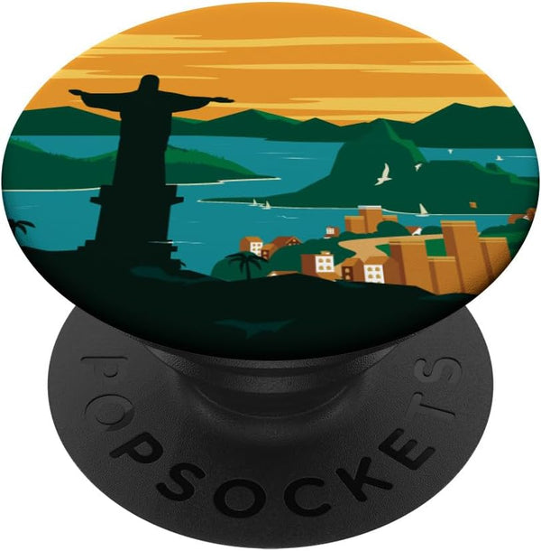 PopSockets Standard PopGrip Rio De Janeiro Brazil Beach Surf Ocean Brazilian Island Bay