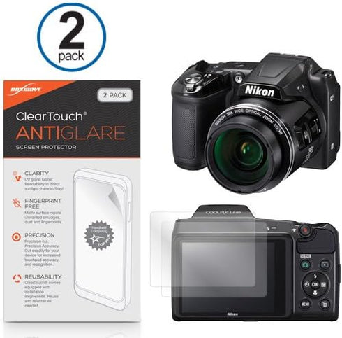 BoxWave 2-Pack ClearTouch Anti-Glare Screen Protector for Nikon Coolpix L840, Matte Finish, 9H Hardness