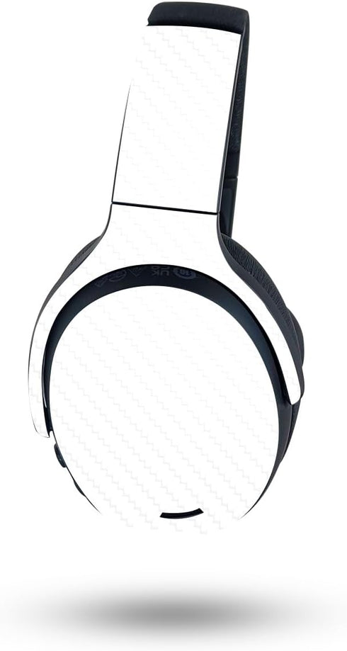 MightySkins Carbon Fiber Skin for Skullcandy Crusher ANC 2 - Solid White | Protective, Durable Textured Finish | Easy