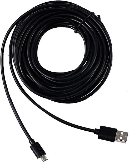Smays 25 ft Extra Long Micro USB Cable for Wyze Cam & Nest Camera - Black Power Cord Replacement