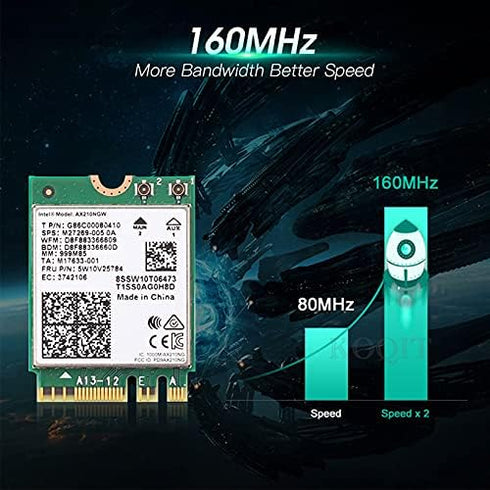 TelDaykemei Wi-Fi 6E AX210 Bluetooth 5.2 Desktop Kit, M.2 2230 Key E Wireless Adapter with Gigabit Network Card