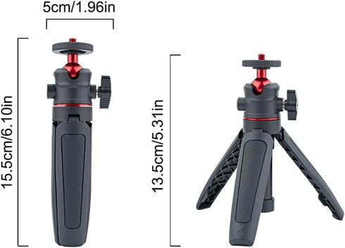 Generic 3-in-1 1/4 Mini Tripod Selfie Stick Extension Pole with Phone Clamp - Aluminum Vlogging Stand for Smartphone