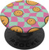 Retro Pink Yellow Twisted Swirl Happy Smiling Face Checkered PopSockets Swappable PopGrip