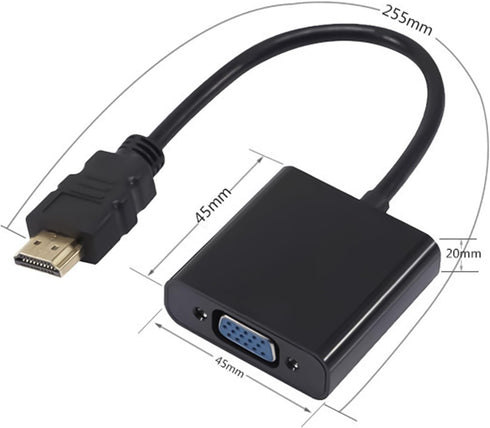 VLSQHNCF 1080P Seamlessly HDMI to VGA Adapter, HDMI Male to VGA Female Unidirectional Converter, Supports Sound