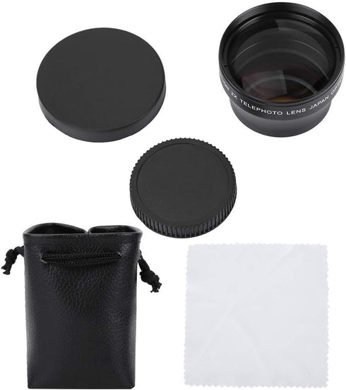 2X Telephoto Lens, HD Converter Lens for 37mm Mount Camera, Doubles Camera Zoom Default