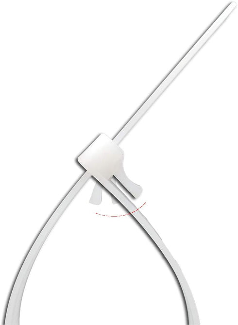Superun Releasable Zip Ties - 8 Inch, 50 Lbs Tensile Strength, Pack of 100 Reusable Cable Ties in White