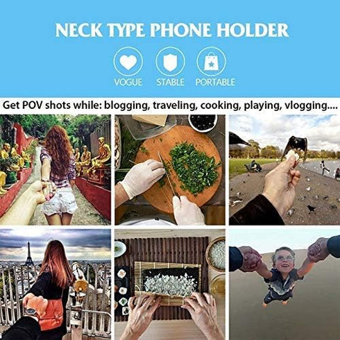 Neck Holder Lazy Neck Holder Stand, Universal Smart Phone Hanging Holder, Adjustable 4-6 inch Bracket