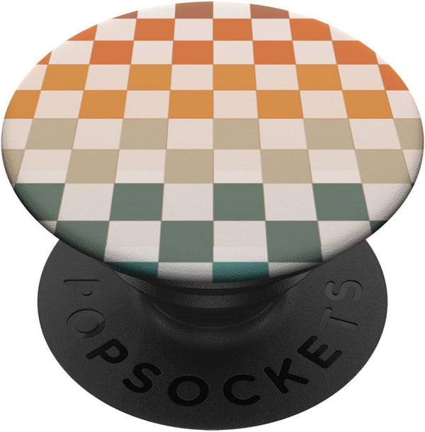 Retro Color Checkered Vintage Aesthetic Checkerboard Case, PopSockets Adhesive PopGrip