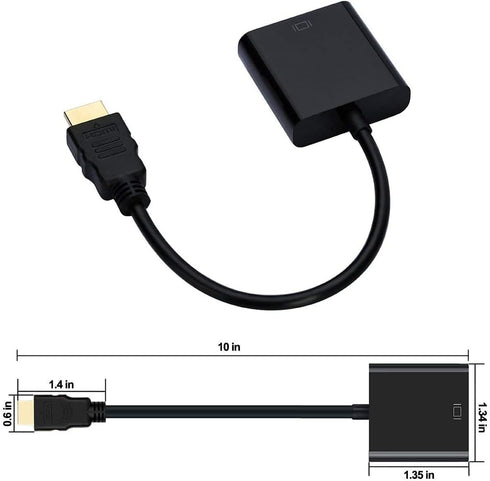 YIKUER HDMI to VGA, Gold-Plated HDMI to VGA Adapter, Male to Female for Computer, Desktop, Laptop, PC, Monitor
