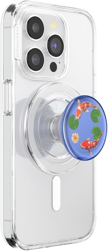PopSockets Phone Grip Compatible with MagSafe, Phone Holder - Koi Pond, Wireless Charging Compatible