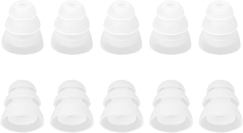 uxcell Soft Silicone Earbud Tips, 10pcs Noise-Reducing Eartips, 5mm Inner Hole, Clear, Fit Most In-Ear Headphones