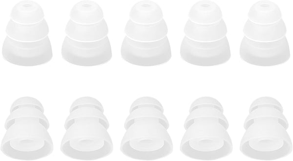 uxcell Soft Silicone Earbud Tips, 10pcs Noise-Reducing Eartips, 5mm Inner Hole, Clear, Fit Most In-Ear Headphones