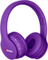 Kids Bluetooth Headphones 5.3 Wireless, 60H Play Time, Volume Limit 85/110dB, Over Ear, Foldable, Purple