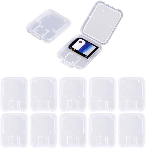 SteelFever Clear Plastic Memory Card Case Compatible with SD SDHC SDXC Micro SD