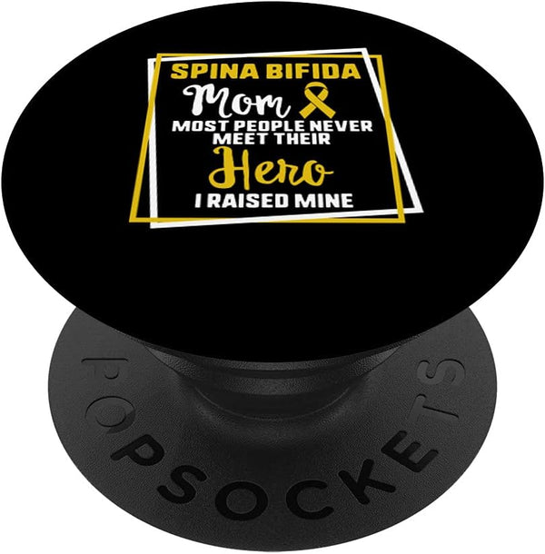 Spina Bifida Mom Of A Warrior Awareness Strong Women Mother PopSockets Swappable PopGrip