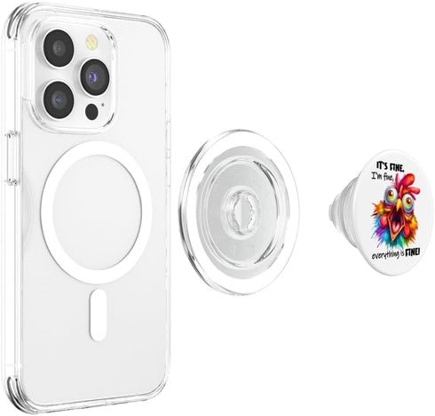 Funny Rooster Chicken Coop Apparel It's Alright, I'm Alright, Everything's Alright PopSockets PopGrip for MagSafe