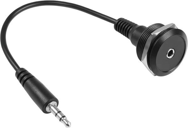 QIANRENON TRS 3.5mm Stereo Connector, 1/8 TRS Male to Female Short Cable, Panel Mount Headphone Adapter for Microphones