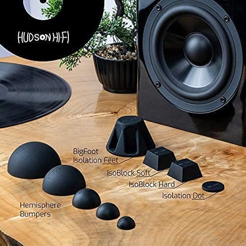 IsoBlock Silicone Isolation Feet (4 Pack) Non-Adhesive Soft Block 60lb Capacity