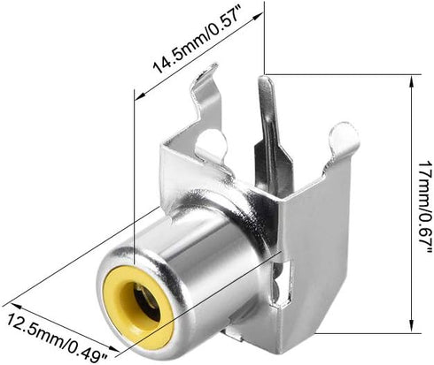 uxcell PCB Panel Mount Single RCA Socket Female Jack Video AV Connector (4Pcs, Silver Tone)