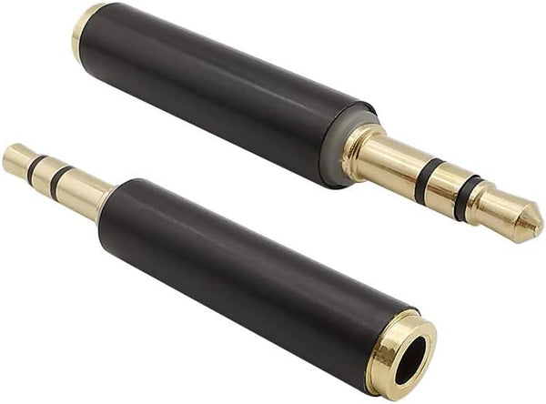 2 Pack TRRS to TRS Adapter, 3.5mm Plug Jack 1/8'' Connector Converter for Phone Earphone Headphone Earbuds Microphone,