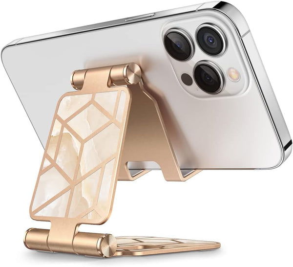 i-Blason Adjustable Foldable Portable Aluminium Phone Stand Desk Dock for Smartphones (Gold)