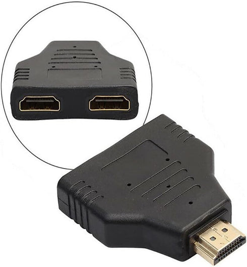 SaiDian 1Pcs HDMI 1 in 2 Converter, 1080P Male to Dual HDMI Female DVD Audio Splitter Adapter