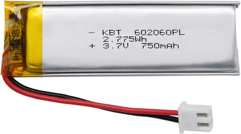 KBT 3.7V 750mAh Li-Polymer Battery: Rechargeable Li-ion Batteries Replacement for Dash Camera, Baby Monitor