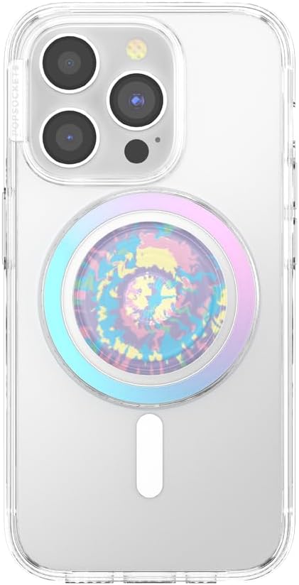 PopSockets Round Phone Grip Compatible with MagSafe, Adapter Ring Included, Wireless Charging Compatible - Marble Swirl