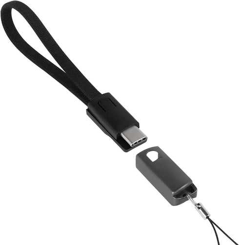 BoxWave USB Type-C Cable Compatible with NUU Mobile G3 - Keychain Charger, Jet Black 8 in USB Type-C to Type-A