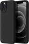 iPhone 12 Pro Case - Black Liquid Silicone Shockproof, Enhanced Camera Protection, Soft Microfiber Lining, 6.1" for All.