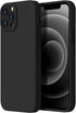 iPhone 12 Pro Case - Black Liquid Silicone Shockproof, Enhanced Camera Protection, Soft Microfiber Lining, 6.1" for All.