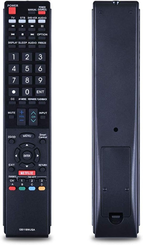 GB118WJSA Replacement TV Remote Control for Sharp Television Fit for Sharp AQUOS TV Models GB004WJSA GB005WJSA