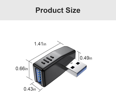 USB 3.0 Adapter 90 Degree Male to Female Coupler Connector Plug Left Angle and Right Angle