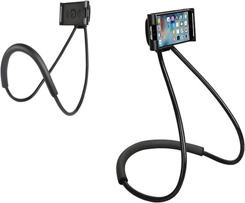 Universal Mobile Phone Stand, Lazy Cell Phone Holder & Neck Tablet Mount Holder, Flexible Bracket (Black)