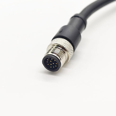 M12 12 Pin Male Connector Cable, A Code Straight Molding Cable for Industrial Molded Cable AWG26 (2Meter)