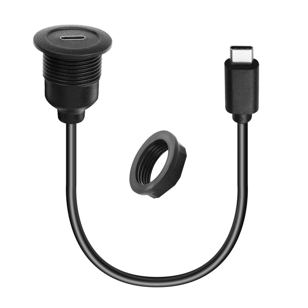 QIANRENON 10Gbps USB C 3.1 Fixed Mount Connector Short Cable PD 60W USB Type C Male to Female Adapter