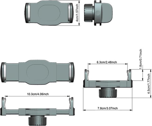 2 Pack Phone Holder Mount Clip - 17mm Rotating Ball Joint Connector Socket Replacement for Car Wireless Charger