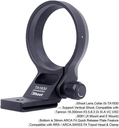 Lens Collar Tripod Mount Ring, Compatible with Tamron 18-300mm f/3.5-6.3 Di III-A VC VXD B061, Arca-Swiss Fit