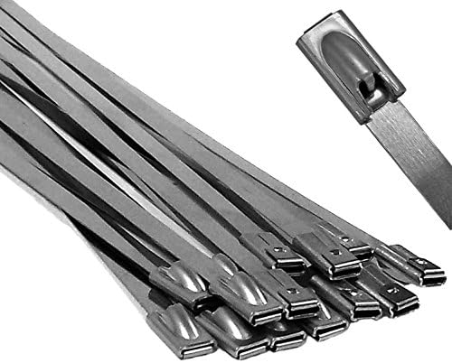 Electriduct 304 Stainless Steel Cable Ties, 27 Inch, 200 Lbs Heavy Duty Zip Ties, UV Resistant (10 Pack)