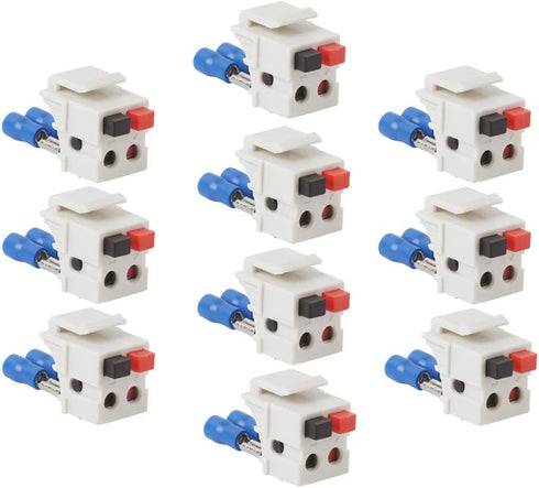 Dual Speaker Module Keystone, White, Installation Equipment, Wall Jacks, Inserts (10 Pack)