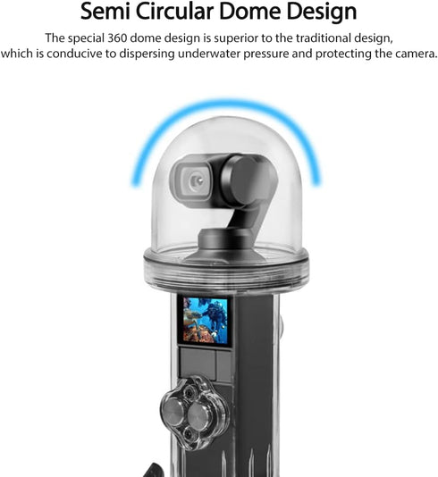 Mugast Camera Waterproof Case, Double Connector Drop Resistant Diving Cover, 60M Waterproof Shell for Osmo Pocket